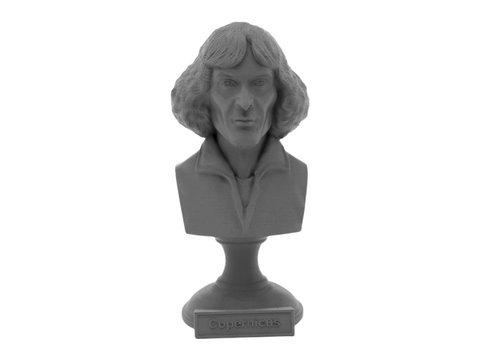 Nicolaus Copernicus, 5-inch Bust on Pedestal, Gray