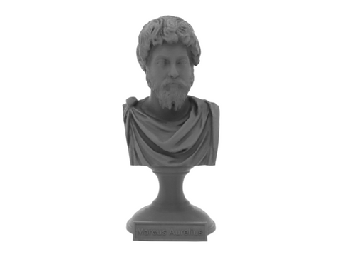 Marcus Aurelius, 5-inch Bust on Pedestal, Gray
