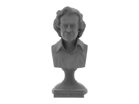 Richard Feynman, 5-inch Bust on Pedestal, Gray