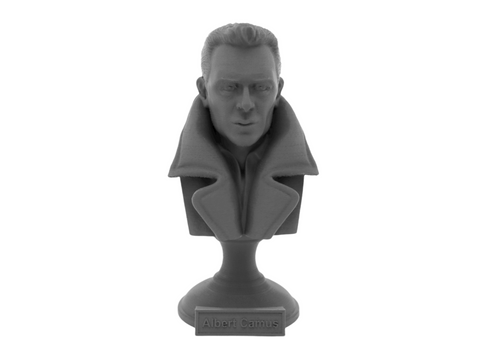 Albert Camus, 5-inch Bust on Pedestal, Gray