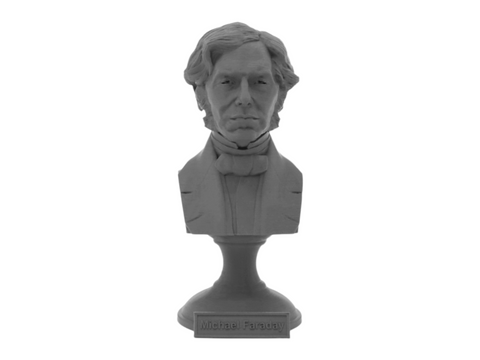Michael Faraday, 5-inch Bust on Pedestal, Gray