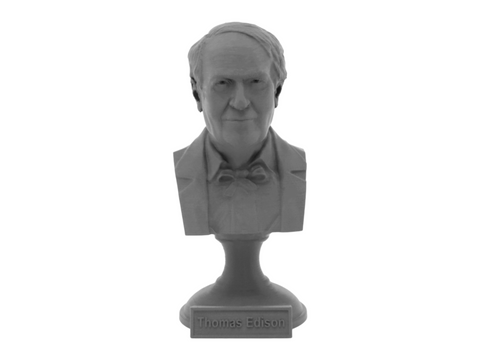 Thomas Edison, 5-inch Bust on Pedestal, Gray