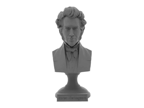 Soren Kierkegaard, 5-inch Bust on Pedestal, Gray