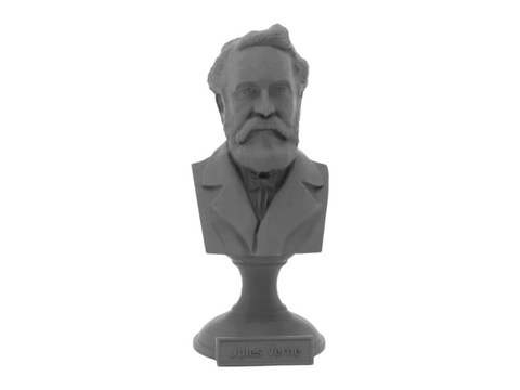 Jules Verne, 5-inch Bust on Pedestal, Gray