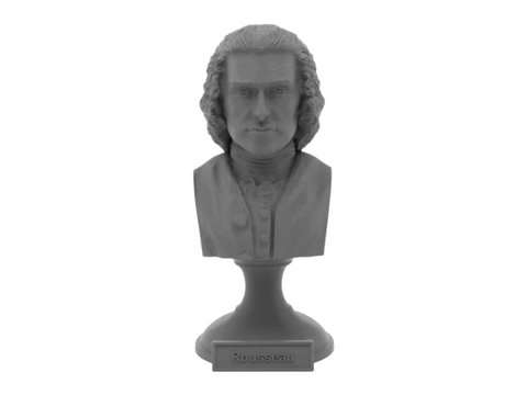 Jean-Jacques Rousseau, 5-inch Bust on Pedestal, Gray