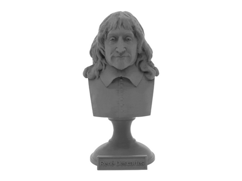 René Descartes, 5-inch Bust on Pedestal, Gray