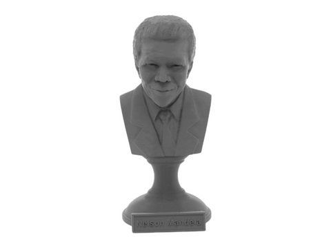 Nelson Mandela, 5-inch Bust on Pedestal, Gray