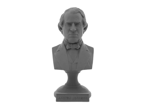 Andrew Johnson, 5-inch Bust on Pedestal, Gray
