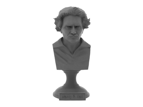Manly Palmer Hall, 5-inch Bust on Pedestal, Gray