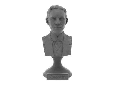 Henry Ford, 5-inch Bust on Pedestal, Gray