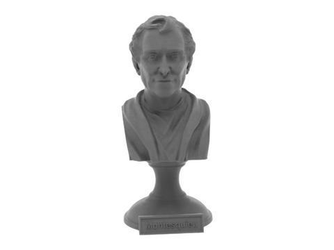 Baron de Montesquieu, 5-inch Bust on Pedestal, Gray