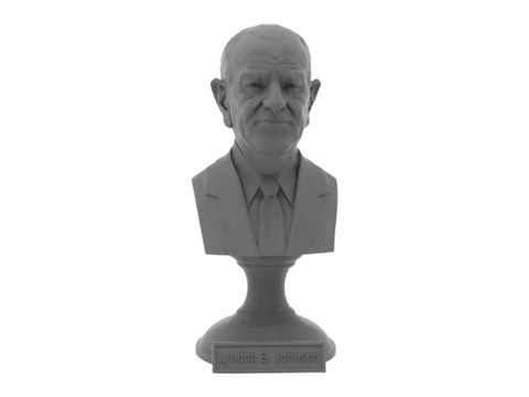 Lyndon B. Johnson, 5-inch Bust on Pedestal, Gray