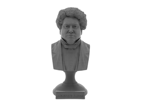 Alexandre Dumas, 5-inch Bust on Pedestal, Gray