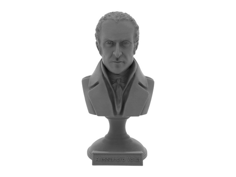 Alessandro Volta, 5-inch Bust on Pedestal, Gray