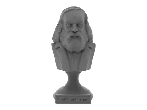 Dmitri Mendeleev, 5-inch Bust on Pedestal, Gray