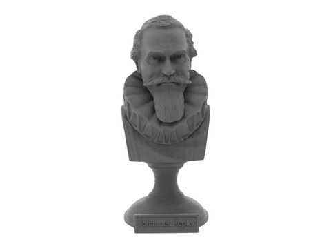 Johannes Kepler, 5-inch Bust on Pedestal, Gray