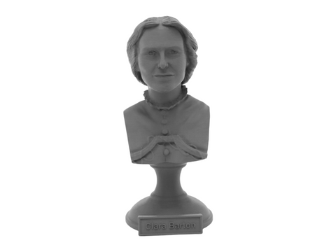 Clara Barton, 5-inch Bust on Pedestal, Gray
