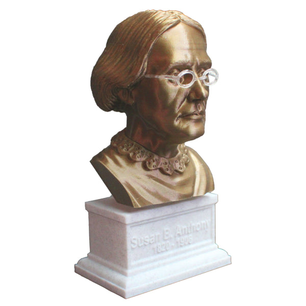 Susan B Anthony American Social Reformer and Women's Rights Activist Sculpture Bust on Box Plinth