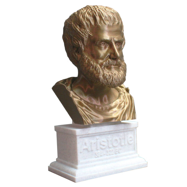 Aristotle Greek Philosopher Sculpture Bust on Box Plinth