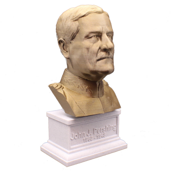 John Pershing Legendary US Army General and General of the Armies Sculpture Bust on Box Plinth