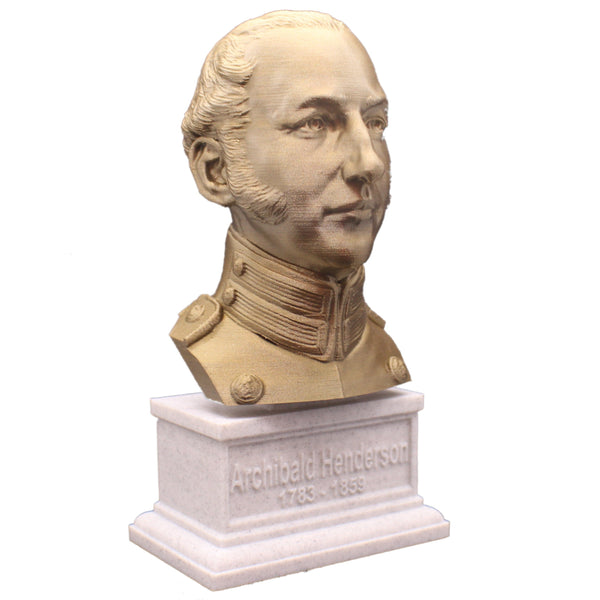 Archibald Henderson USMC "Grand old Man of the Marine Corps" Commandant Sculpture Bust on Box Plinth
