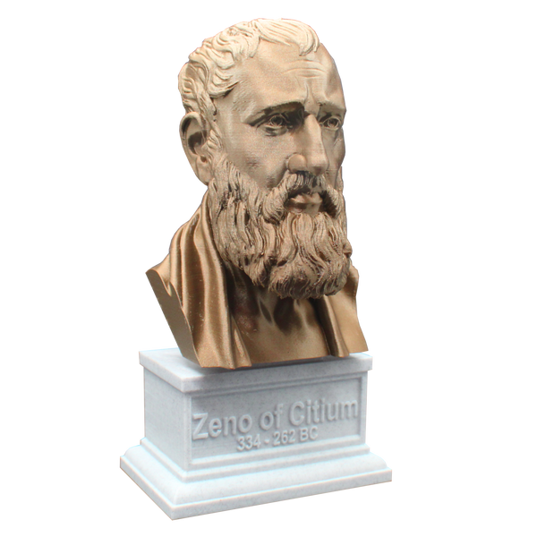 Zeno of Citium Greek Stoic Philosopher Sculpture Bust on Box Plinth