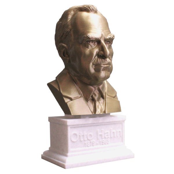 Otto Hahn Famous German Chemist, Nobel Prize Winner, and Researcher of Radioactivity Sculpture Bust on Box Plinth