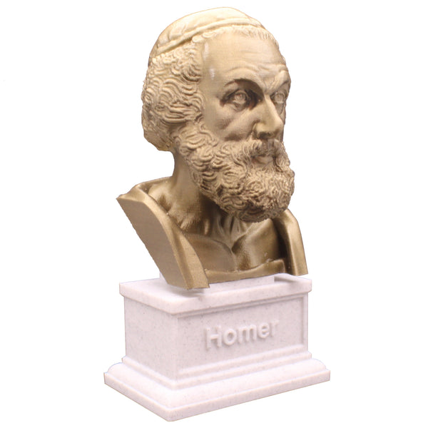 Homer Greek Author of Iliad and The Odyssey Sculpture Bust on Box Plinth