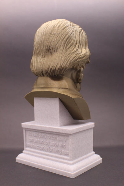 Alan Watts British Philosopher Sculpture Bust on Box Plinth