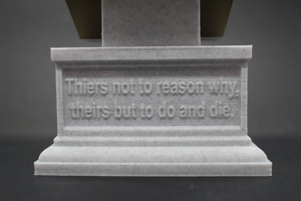 Lord Alfred Tennyson, English Poet and Poet Laureate Sculpture Bust on Box Plinth