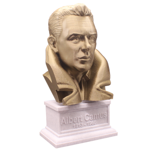 Albert Camus French Philosopher Sculpture Bust on Box Plinth