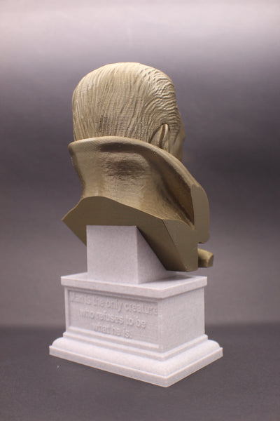 Albert Camus French Philosopher Sculpture Bust on Box Plinth