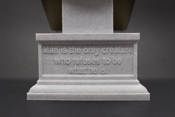 Albert Camus French Philosopher Sculpture Bust on Box Plinth