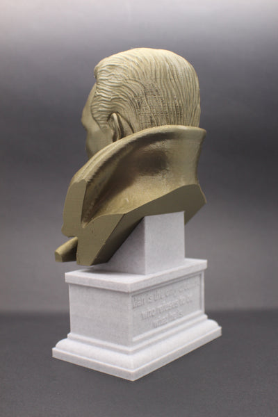 Albert Camus French Philosopher Sculpture Bust on Box Plinth