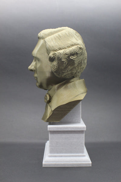 Lewis Carroll, Famous English Author, Sculpture Bust on Box Plinth