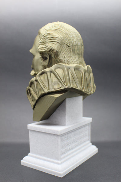 Johannes Kepler German Astronomer Sculpture Bust on Box Plinth