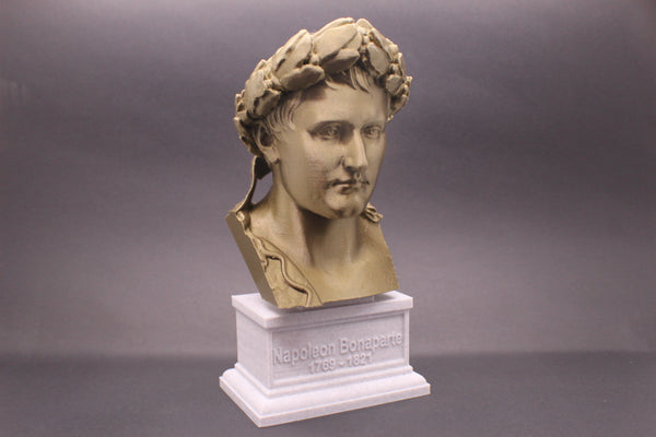 Napoleon Bonaparte Legendary French Emperor Sculpture Bust on Box Plinth