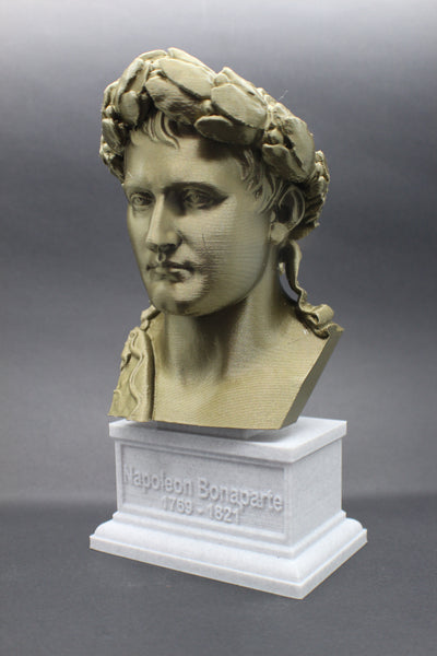 Napoleon Bonaparte Legendary French Emperor Sculpture Bust on Box Plinth