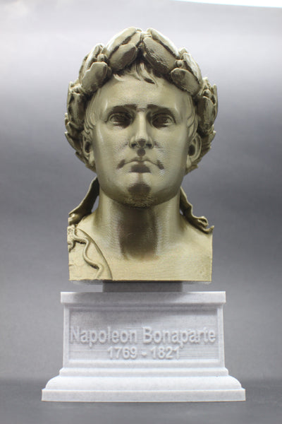Napoleon Bonaparte Legendary French Emperor Sculpture Bust on Box Plinth
