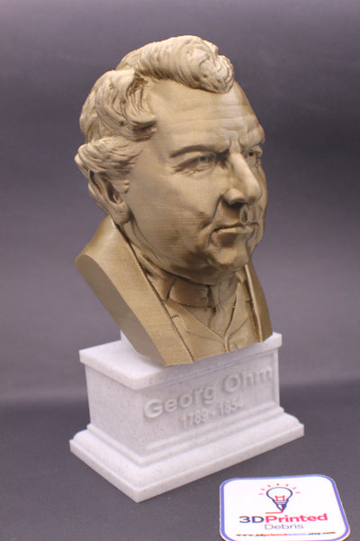 Georg Ohm Famous German Physicist and Mathematician Sculpture Bust on Box Plinth
