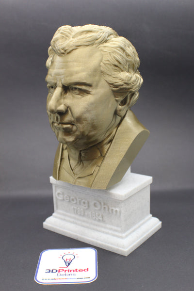 Georg Ohm Famous German Physicist and Mathematician Sculpture Bust on Box Plinth