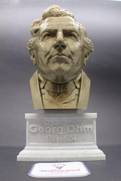 Georg Ohm Famous German Physicist and Mathematician Sculpture Bust on Box Plinth