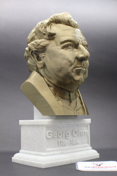 Georg Ohm Famous German Physicist and Mathematician Sculpture Bust on Box Plinth