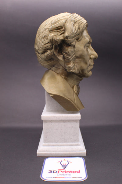 Michael Faraday Famous British Electromagnetic and Electrochemical Scientist Sculpture Bust on Box Plinth