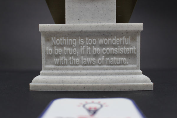 Michael Faraday Famous British Electromagnetic and Electrochemical Scientist Sculpture Bust on Box Plinth