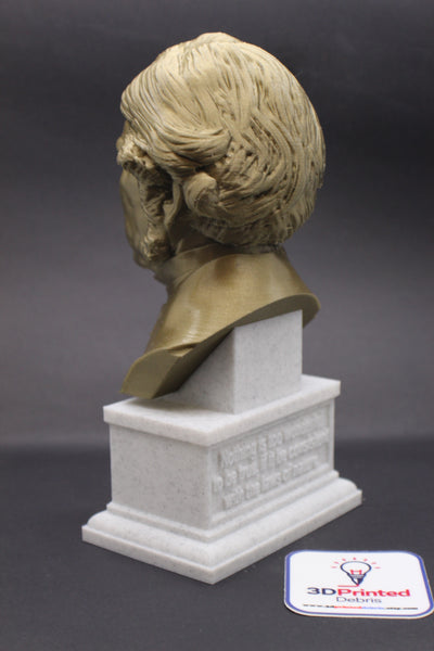 Michael Faraday Famous British Electromagnetic and Electrochemical Scientist Sculpture Bust on Box Plinth