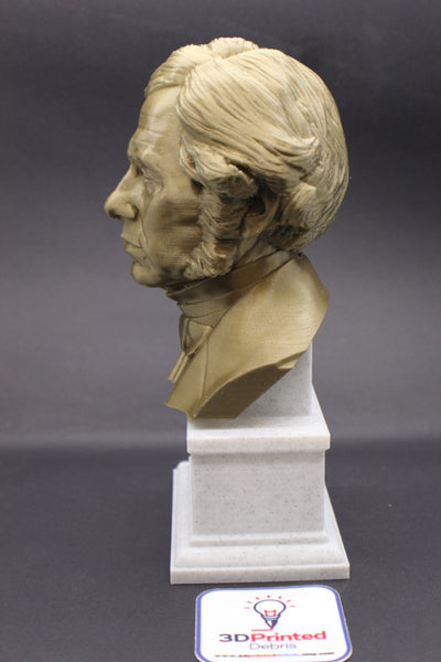 Michael Faraday Famous British Electromagnetic and Electrochemical Scientist Sculpture Bust on Box Plinth