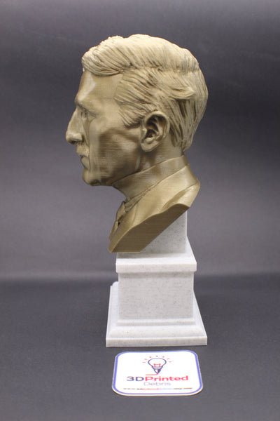 Nikola Tesla Famous Inventor, Electrical Engineer, and Futurist Sculpture Bust on Box Plinth