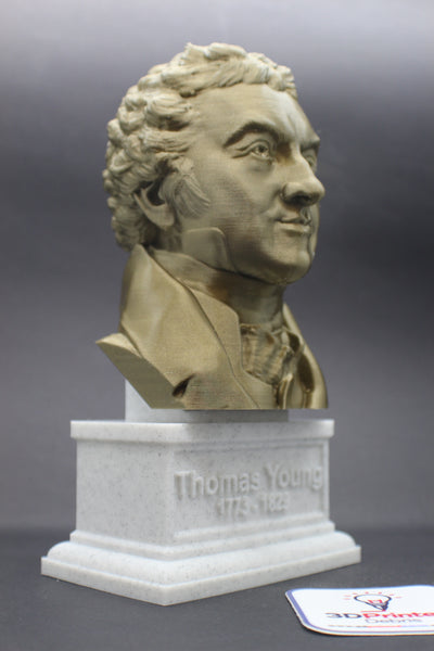 Thomas Young Famous British Physicist, Mathematician, and Mechanical Engineer Sculpture Bust on Box Plinth