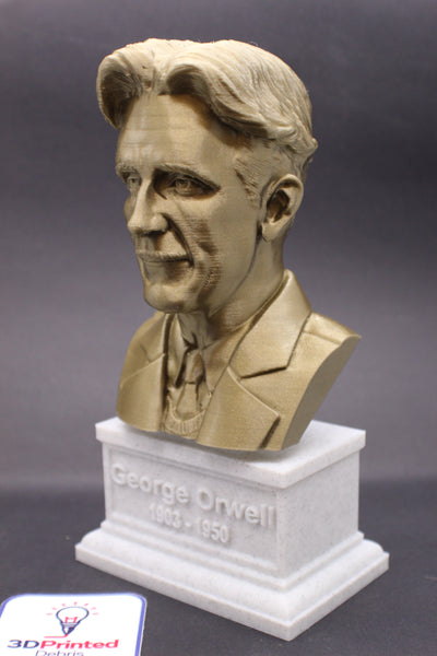 George Orwell, Famous English Novelist, Sculpture Bust on Box Plinth